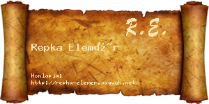 Repka Elemér névjegykártya